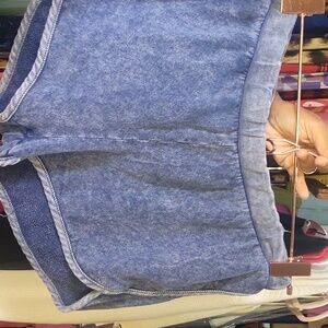 Blue acid wash lounge Varsity shorts